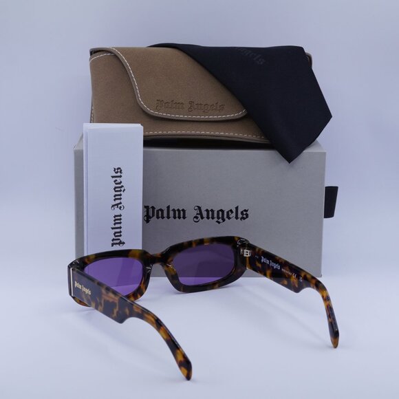 Palm Angels PERI104 NOAH 6037 Rectangle Sunglasses - Havana/Purple - Picture 10 of 10